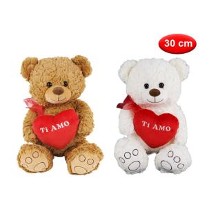 Peluche orso peluche con cuore 30cm